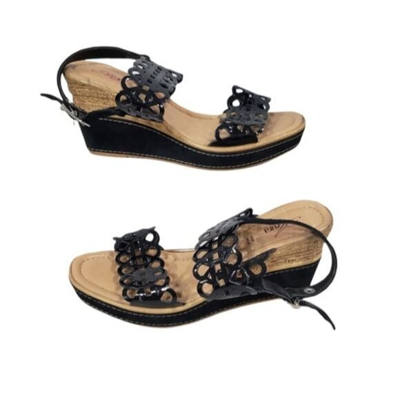 Azura Perforated Open Toe Strappy Wedge Sandals Size 39 - Picture 13 of 13